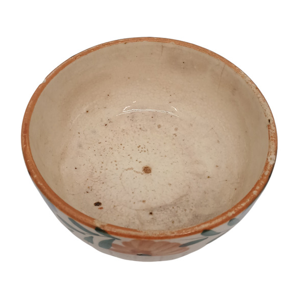 Vintage Made in Japan Pottery Bowl – Hand-Painted Floral Design – Ribbed Ceramic - Picture 2 of 12